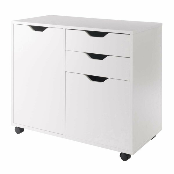 Winsome Wood 26.3 x 30.7 x 15.9 in. Halifax 2 Section Mobile Filing Cabinet, White 10431